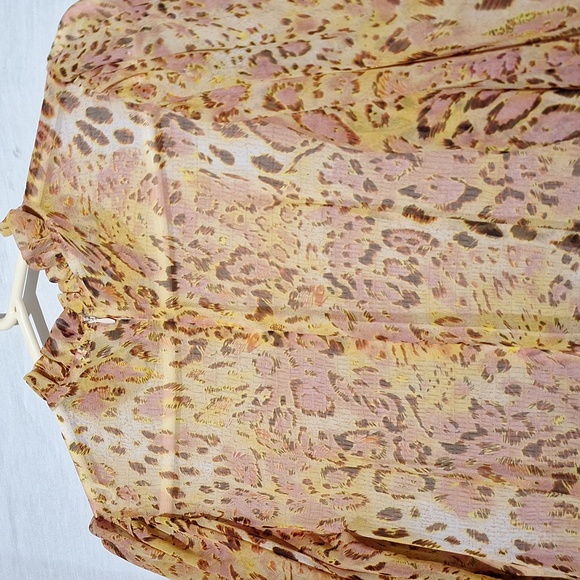 Animal Print Midi Dress, Boho With Ruffles, Long Sleeves, Sz 6, NWOT - Picture 11 of 14